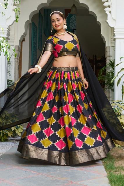 Artriddhs DolaJecard silk Black Surat wedding lehenga choli wholesale